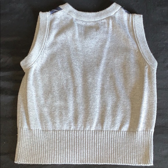 Cherokee Kid Boy Grey Diamond Patterned Uniform Sweater Vest - Picture 2 of 3